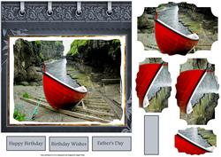 Fishing Boat Moored Up 7x7 Card with Pyramid