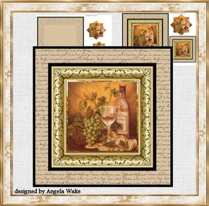 White Wine and Grapes 7x7 Card with Insert