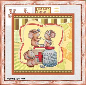 Get Well Mice 7x7 Card Mini Kit