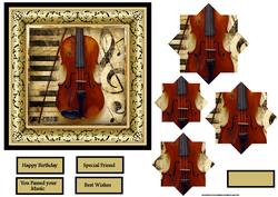 The Violin Lover 6x6 Card with Pyramid
