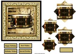 Drum Beat Music 6x6 Card with Pyramid Layers