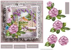 Dream Home Cottage Card with Decoupage and Sentiment Tags