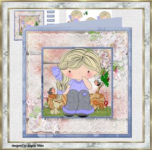 Woodlandizzy Aprox 7x7 Card with Decoupage