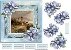Church on the Mountain Card with Rose