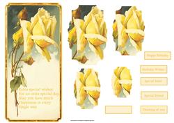 A Yellow Rose Dl Card with Pyramid Layers