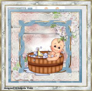 Baby's Bathtime 7x7 Card Mini Kit