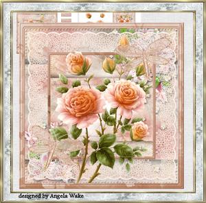 Peach Rose 7x7 Card and Decoupage