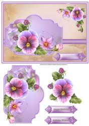 Spring Pansy Card with Decoupage