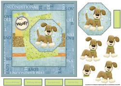 Meet Barney the Puppy 7x7 Card with Decoupage