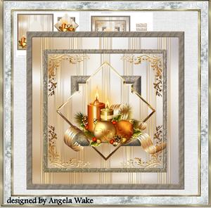 Christmas Candles 7x7 Card with Decoupage