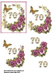 70 Years with Butterfly and Pansies