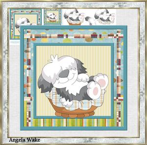 Sleeping Dog 7x7 Card with Toppers and Decoupage