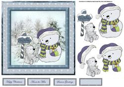 Which Way to the North Pole 7x7 Card with Decoupage