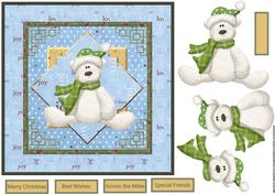 Polar Bear 7x7 Card with Decoupage