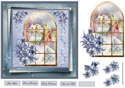 Carol Singers View Through the Window 7x7 Card