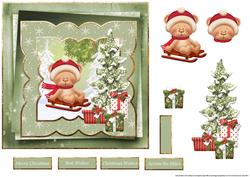 Santa Has Been 7x7 Card with Decoupage