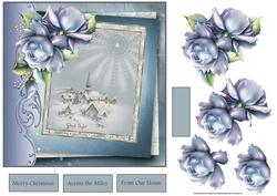 Vintage Silent Night 7x7 Card with Decoupage