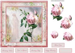 Reflections and English Rose 7x7 Card and Decoupage