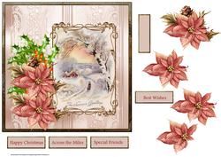 Driving Home for Christmas 7x7 Card with Poinsettia