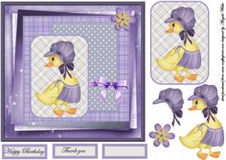 Thank You Ducky 7x7 Card with Decoupage