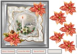 Christmas Candles 7x7 Card with Decoupage