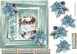 Vintage Christmas House 7x7 Card
