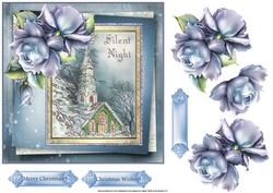 Church at Christmas 7x7 Card with Decoupage