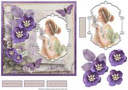 Art Deco Beauty in a Flower 7x7 Card