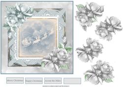 Santa Flying Through the Sky 7x7 Card