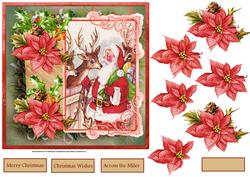 Santa and His Reindeer 7x7 Card