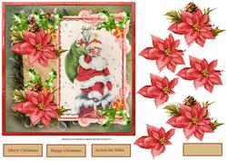 Santa Starts His Work 7x7 Card with Decoupage