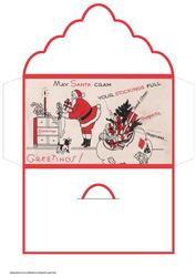 Santa Filling the Stocking Money Wallet