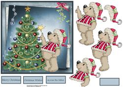 Catch a Falling Star Bear 7x7 Card with Decoupage
