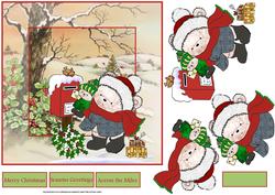 Posting a Letter to Santa 7x7 Card with Decoupage