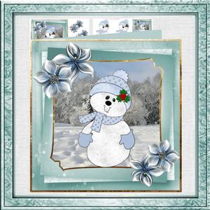 Happy Snowman Mini Kit 7x7 Card