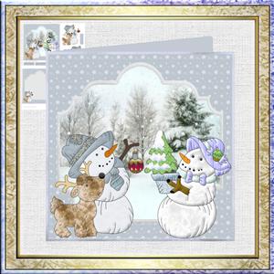 Snowman and the Reindeer 7x7 Card Mini Kit