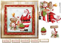Santa at the North Pole 7x7 Card with Decoupage