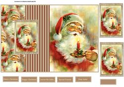 Vintage Santa Foldback Card and Toppers