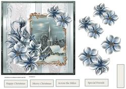 Church at Christmas Vintage 7x7 Card
