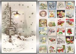 Vintage Lamplight Advent Calendar Card