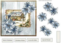 Visitors Arrive in a Coach 7x7 Card with Decoupage