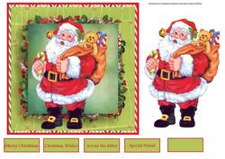Santa Clause 7x7 Card with Large Topper