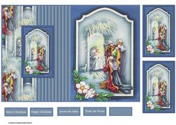 Nativity Fold Back Card with Toppers