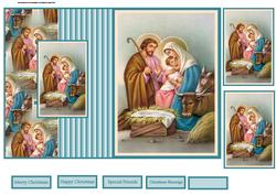 Birth of Jesus Fold Back Card and Toppers