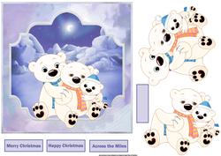 Polarbear Family 7x7 Card with Decoupage