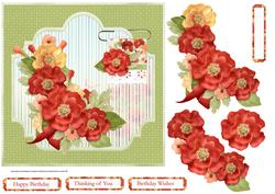Lovely Poppies 7x7 Card with Decoupage