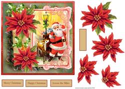 Vintage Santa and Reindeer 7x7 Card