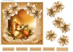 Candles and Baubles 7x7 Card with Decoupage