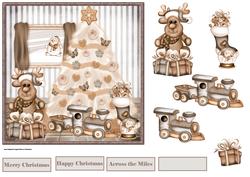 Christmas Tree and Toys Card with Decoupage
