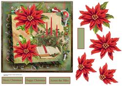 Red Candles and Bible 7x7 Card with Decoupage